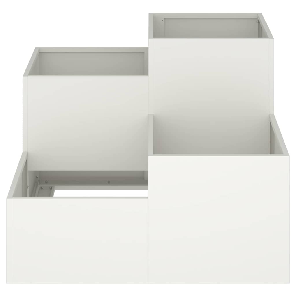 vidaXL Garden Planter White 80 x 80 x 60 cm Steel