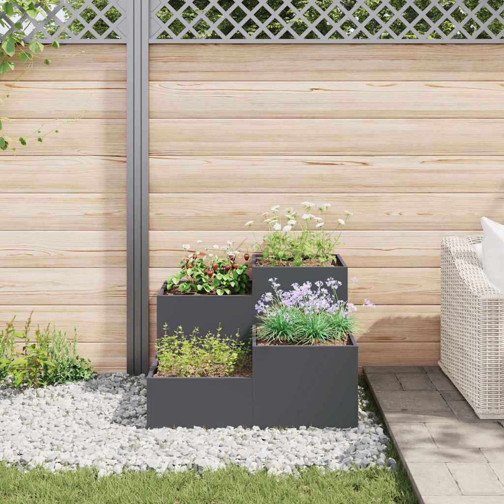vidaXL Garden Planter Anthracite 80 x 80 x 60 cm Steel