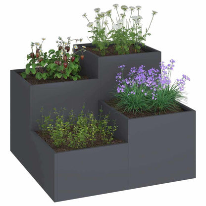 vidaXL Garden Planter Anthracite 80 x 80 x 60 cm Steel