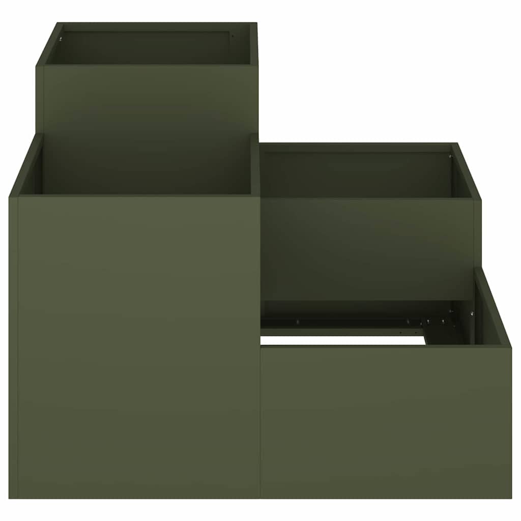 vidaXL Garden Planter Olive green 80 x 80 x 60 cm Steel