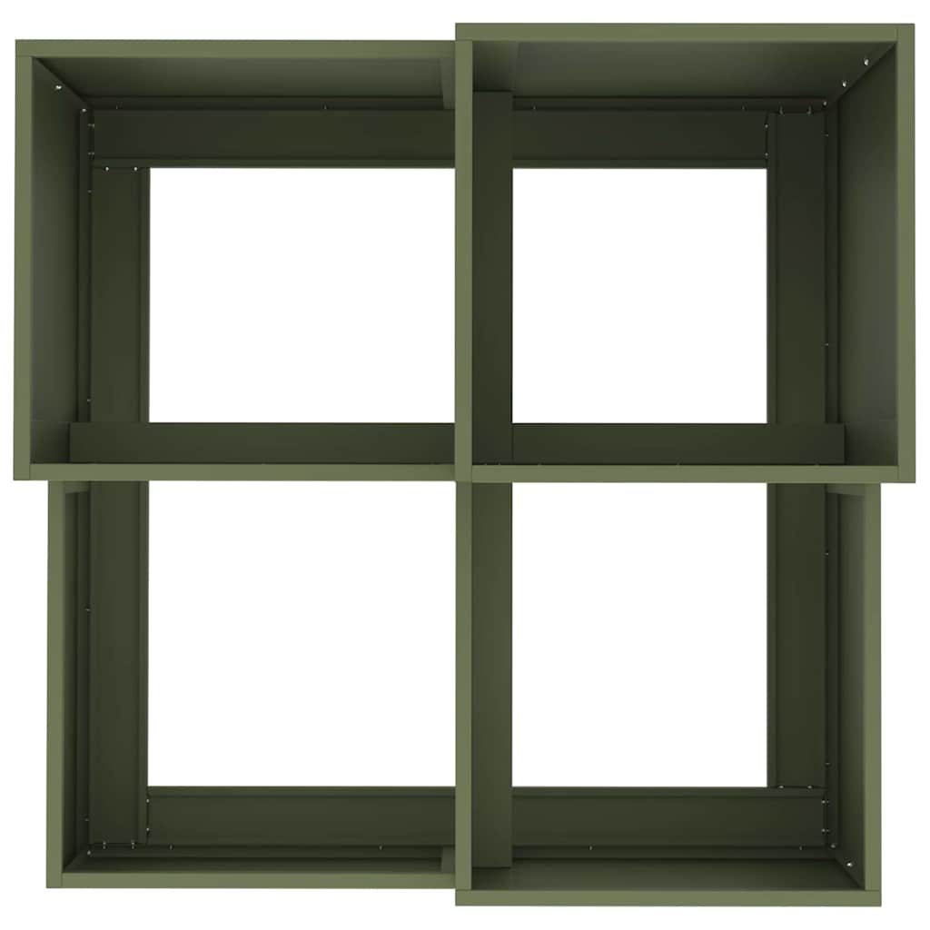 vidaXL Garden Planter Olive green 80 x 80 x 60 cm Steel