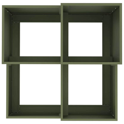 vidaXL Garden Planter Olive green 80 x 80 x 60 cm Steel