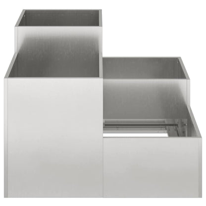 vidaXL Garden Planter Silver 80 x 80 x 60 cm Stainless steel