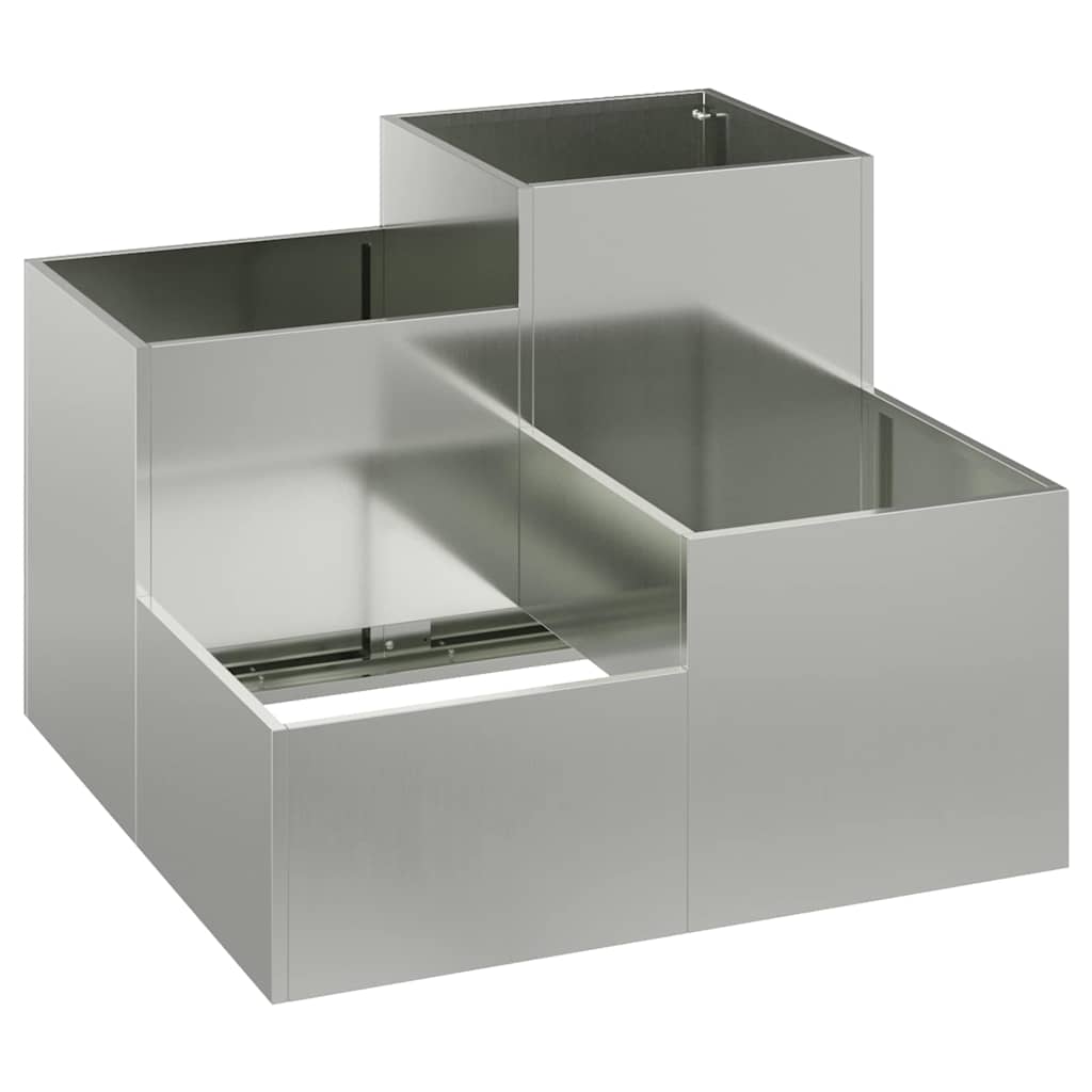 vidaXL Garden Planter Silver 80 x 80 x 60 cm Galvanised steel