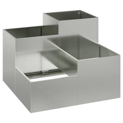 vidaXL Garden Planter Silver 80 x 80 x 60 cm Galvanised steel