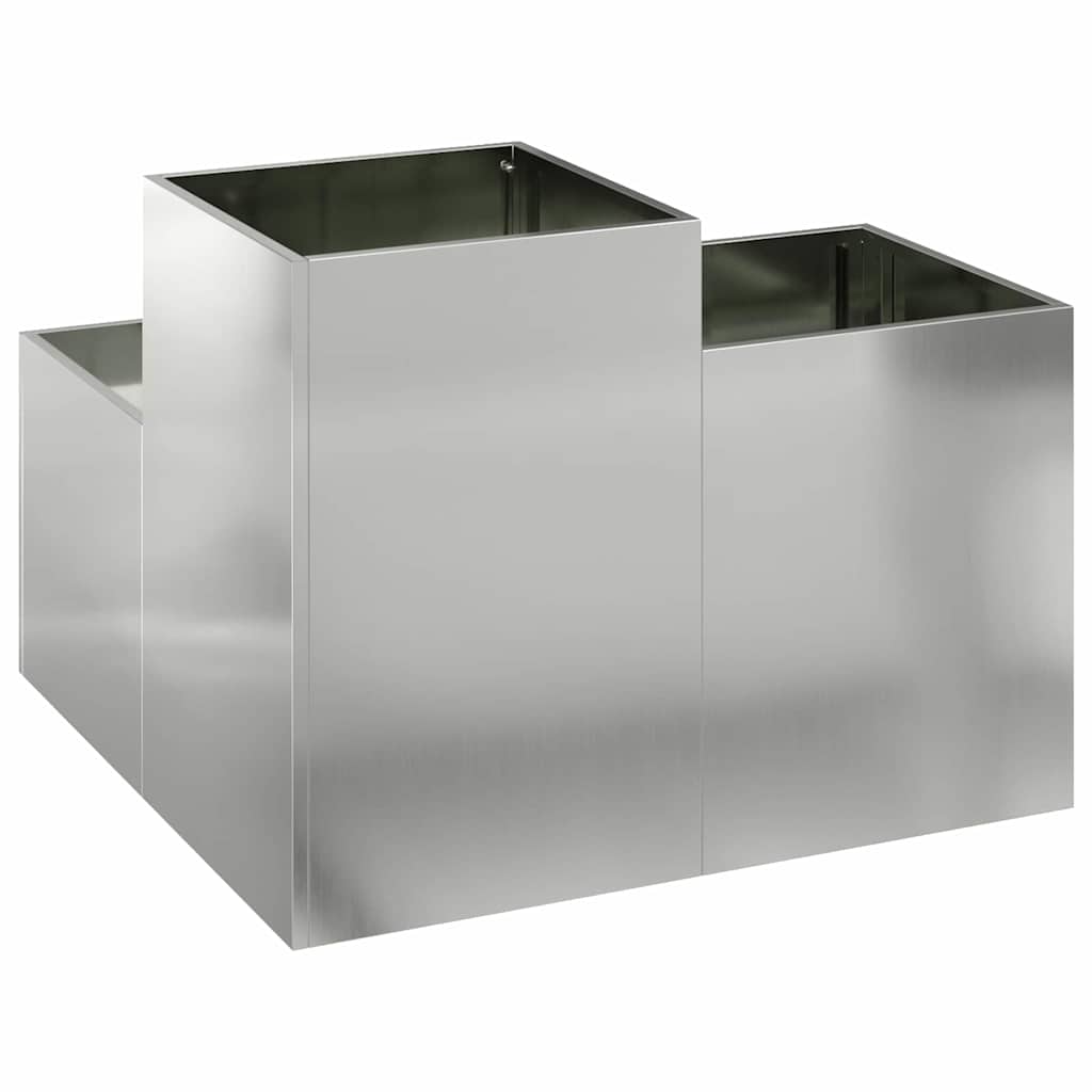 vidaXL Garden Planter Silver 80 x 80 x 60 cm Galvanised steel