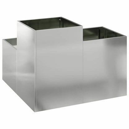 vidaXL Garden Planter Silver 80 x 80 x 60 cm Galvanised steel