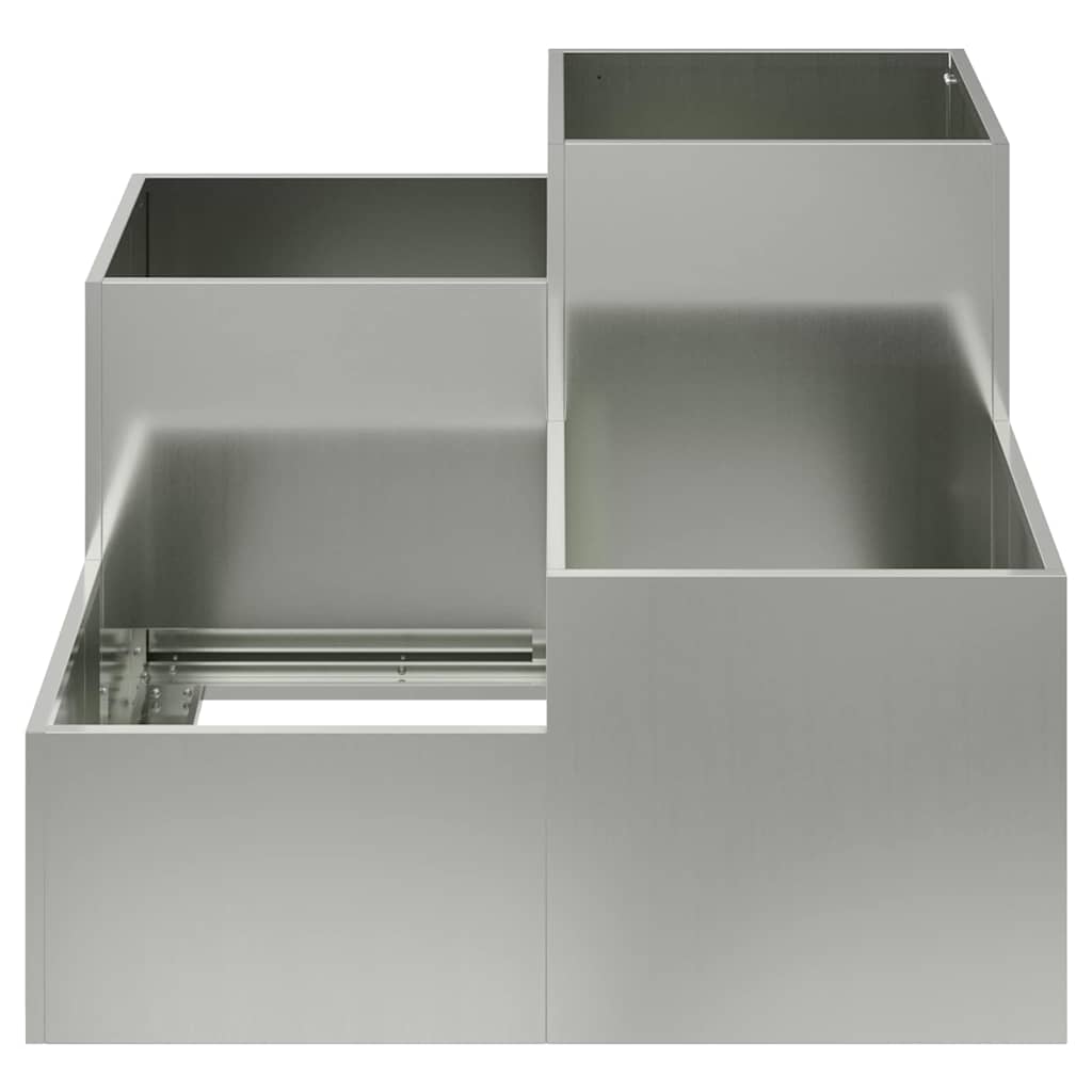 vidaXL Garden Planter Silver 80 x 80 x 60 cm Galvanised steel