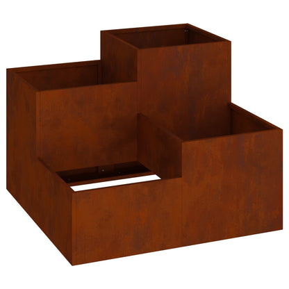 vidaXL Garden Planter Rusty 80 x 80 x 60 cm Weathering Steel