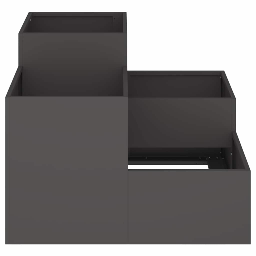 vidaXL Garden Planter Black 100 x 100 x 60 cm Steel