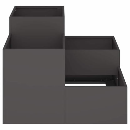 vidaXL Garden Planter Black 100 x 100 x 60 cm Steel