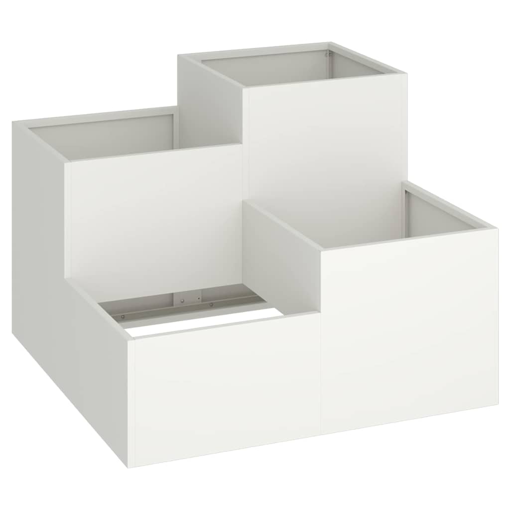vidaXL Garden Planter White 100 x 100 x 60 cm Steel