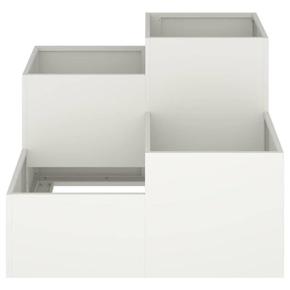 vidaXL Garden Planter White 100 x 100 x 60 cm Steel