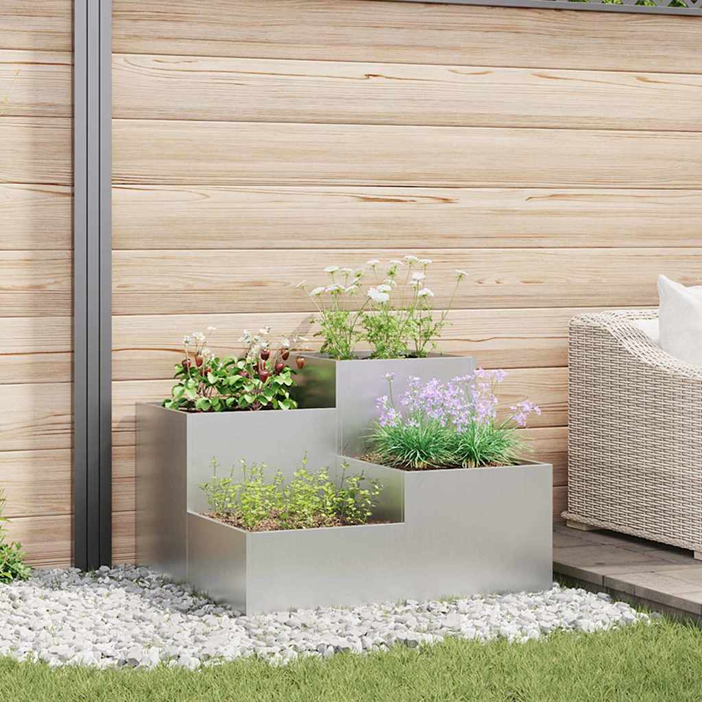 vidaXL Garden Planter Silver 100 x 100 x 60 cm Galvanised steel