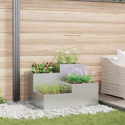 vidaXL Garden Planter Silver 100 x 100 x 60 cm Galvanised steel
