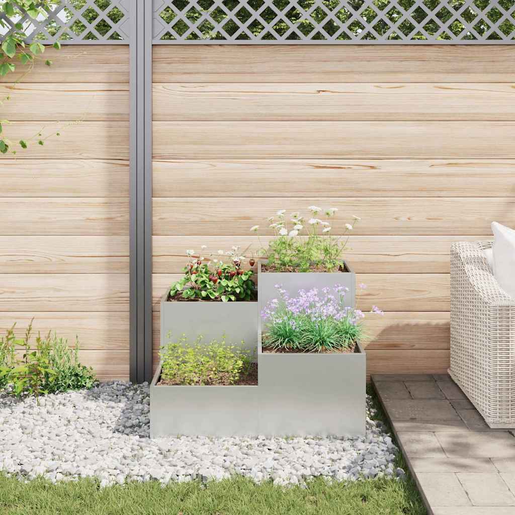vidaXL Garden Planter Silver 100 x 100 x 60 cm Galvanised steel