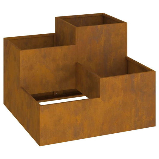vidaXL Garden Planter Rusty 100 x 100 x 60 cm Weathering steel