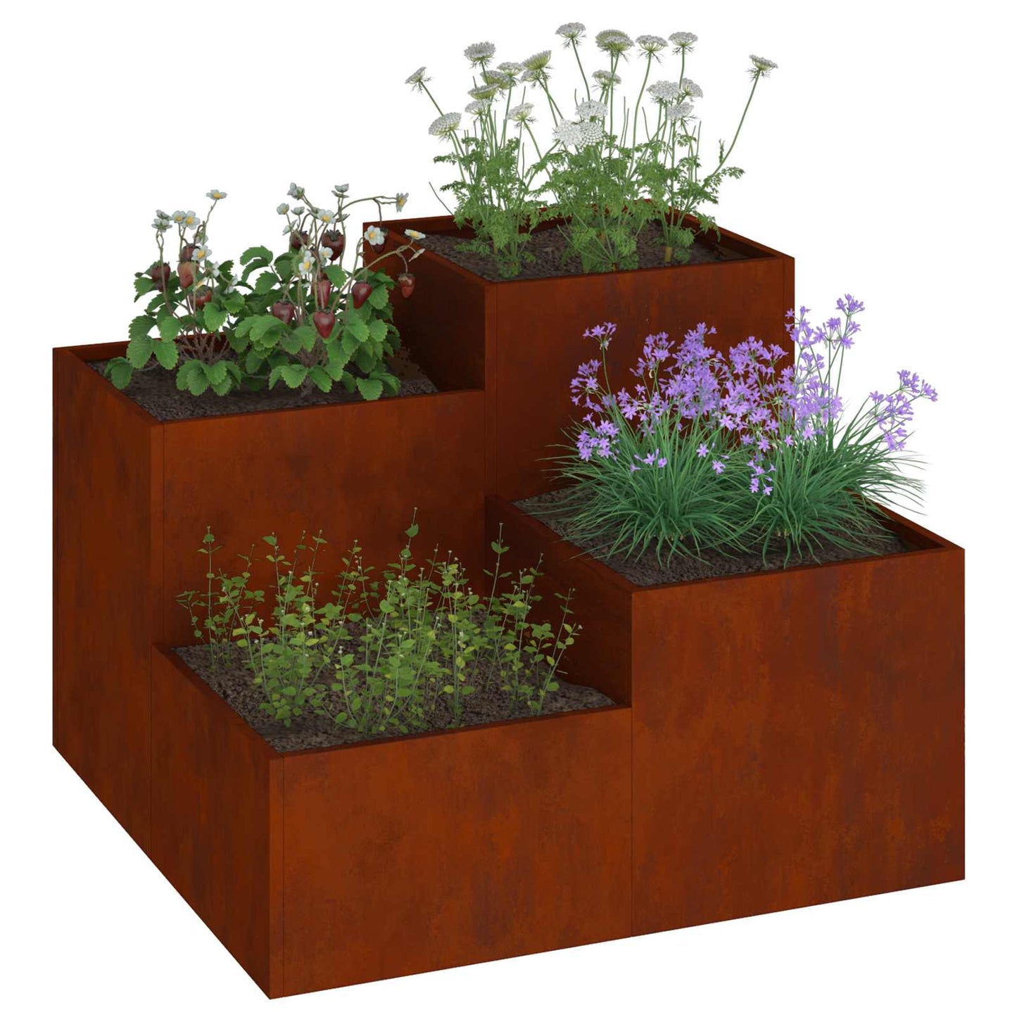 vidaXL Garden Planter Rusty 100 x 100 x 60 cm Weathering Steel