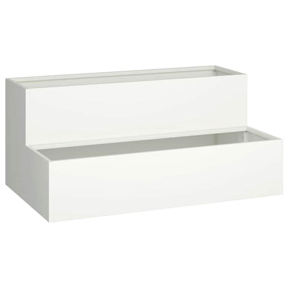 vidaXL Garden Planter White 100 x 60 x 45 cm Cold-rolled Steel