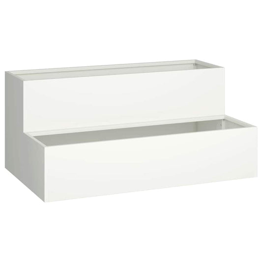 vidaXL Garden Planter White 100 x 60 x 45 cm Cold-rolled Steel