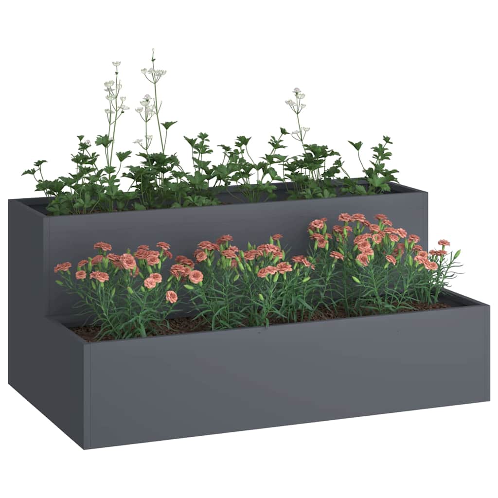 vidaXL Garden Planter Anthracite 100 x 60 x 45 cm Cold-rolled Steel