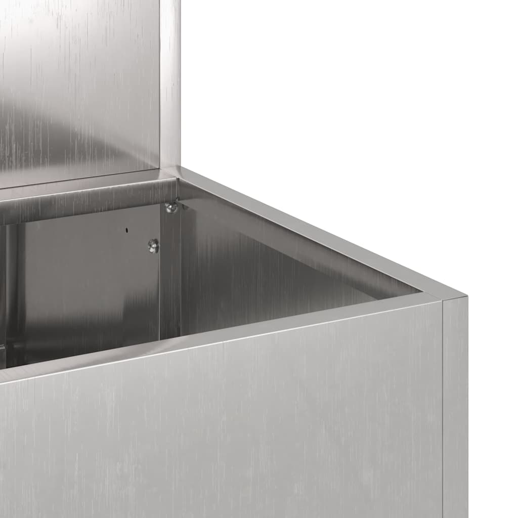 vidaXL Garden Planter Silver 100 x 60 x 45 cm Stainless Steel