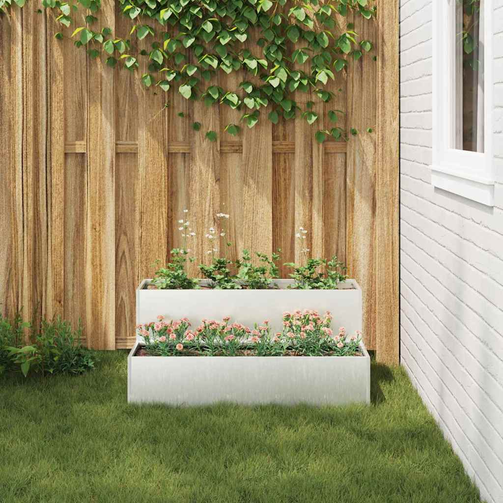 vidaXL Garden Planter Silver 100 x 60 x 45 cm Stainless Steel