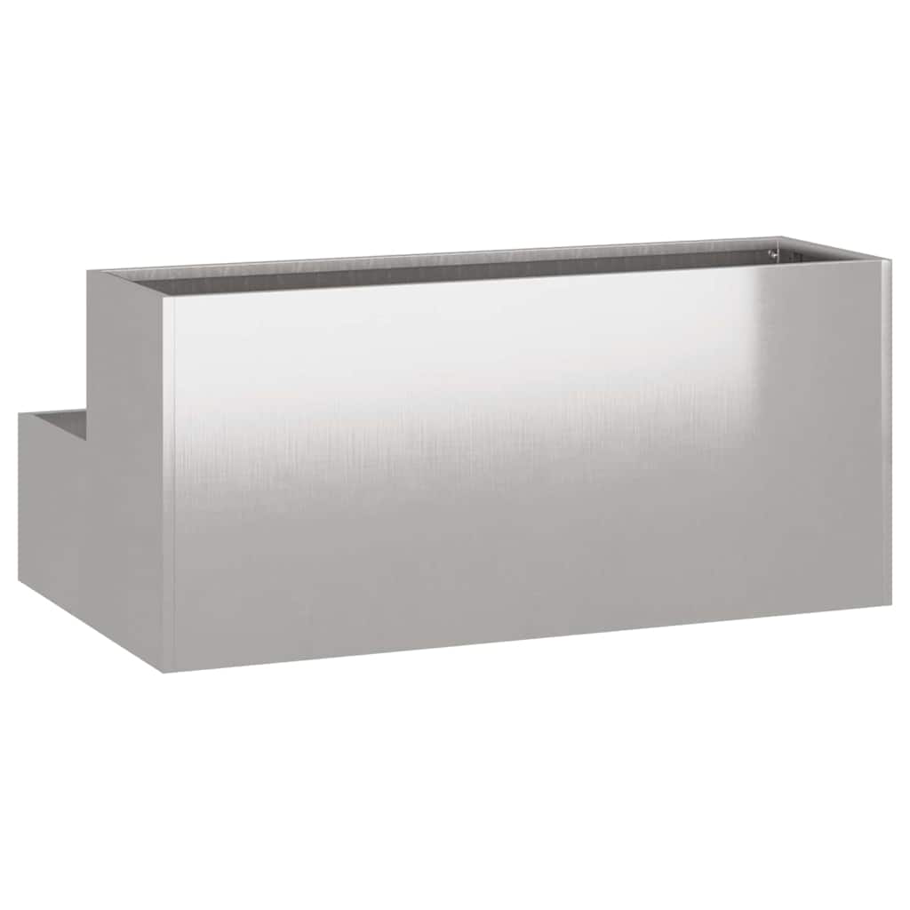 vidaXL Garden Planter Silver 100 x 60 x 45 cm Stainless Steel