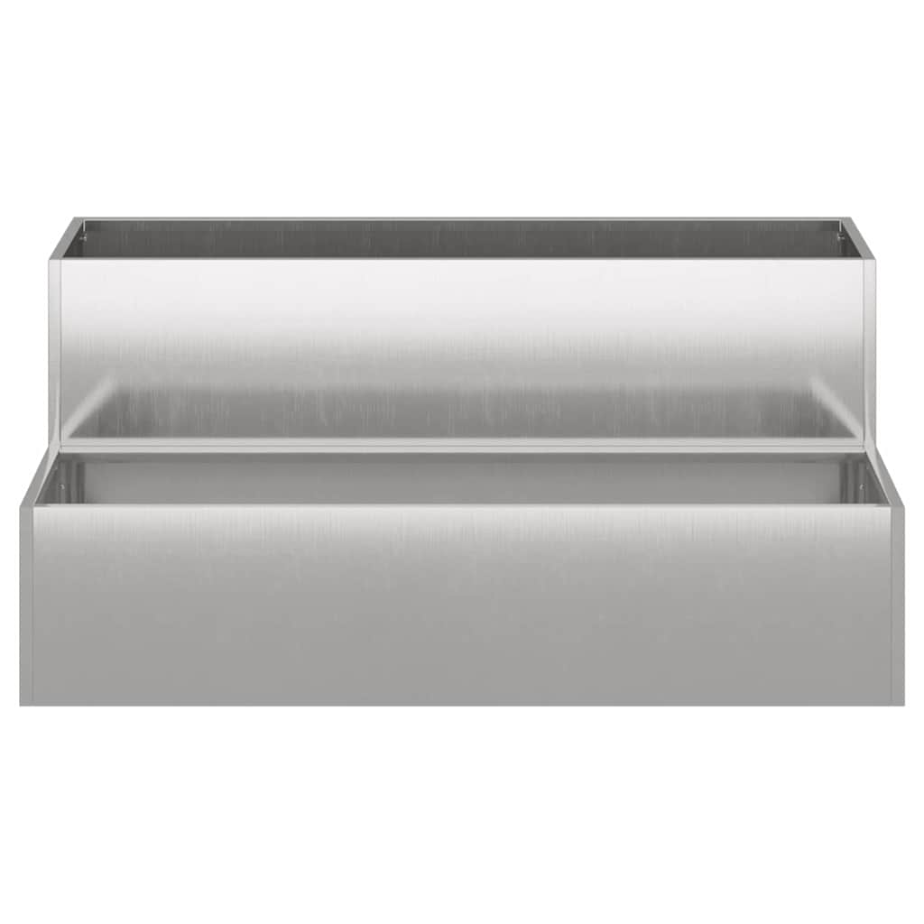 vidaXL Garden Planter Silver 100 x 60 x 45 cm Stainless Steel