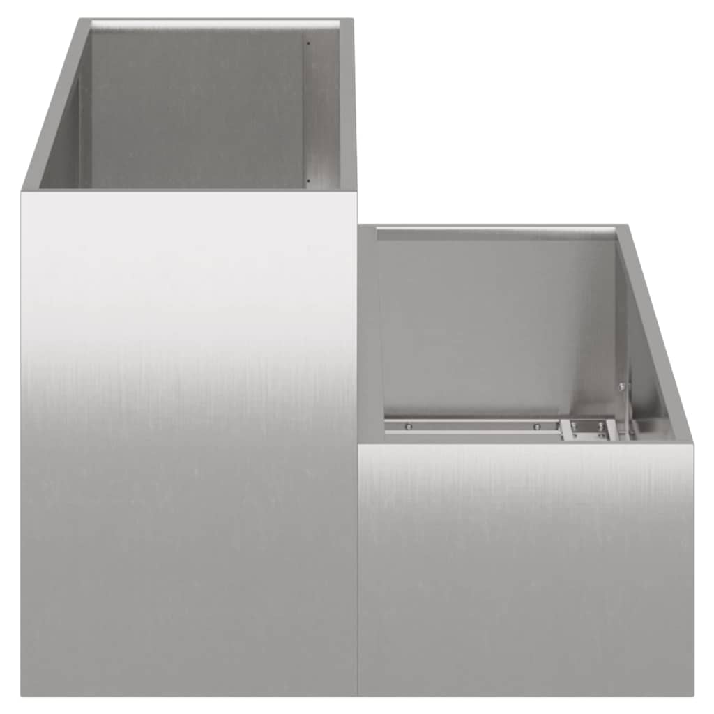 vidaXL Garden Planter Silver 100 x 60 x 45 cm Stainless Steel