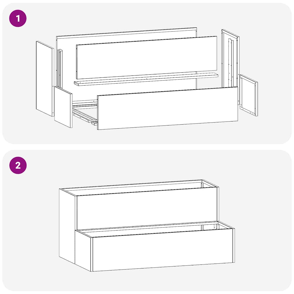 vidaXL Garden Planter Silver 100 x 60 x 45 cm Galvanised Steel