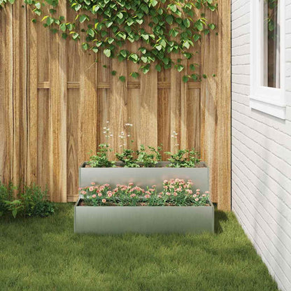 vidaXL Garden Planter Silver 100 x 60 x 45 cm Galvanised Steel