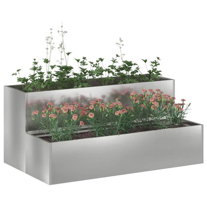 vidaXL Garden Planter Silver 100 x 60 x 45 cm Galvanised Steel