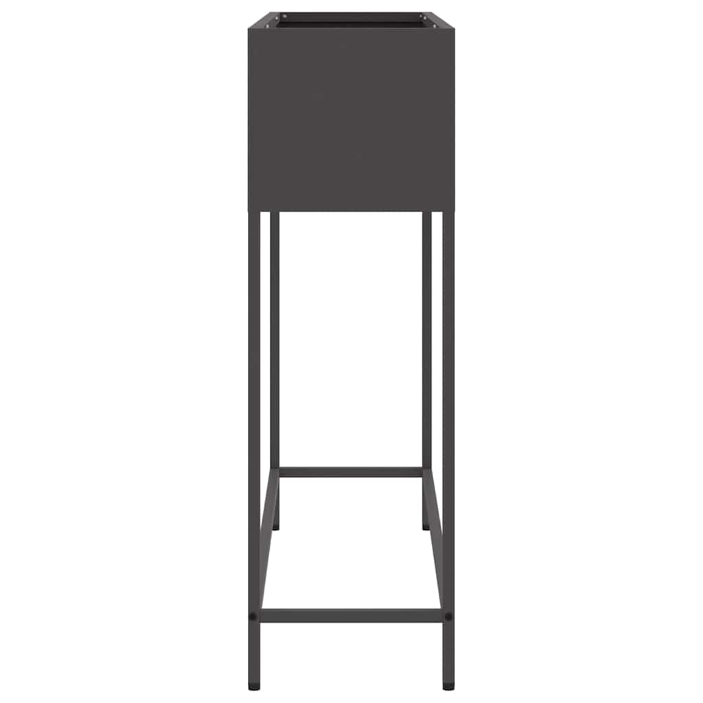 vidaXL Raised Garden Planter Black 100 x 26 x 82 cm Steel