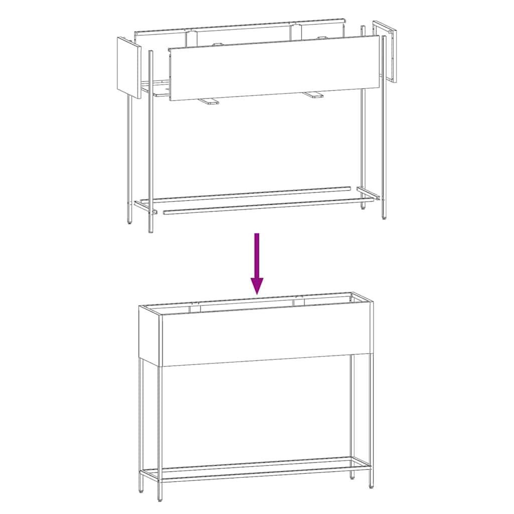 vidaXL Raised Garden Planter White 100 x 26 x 82 cm Steel