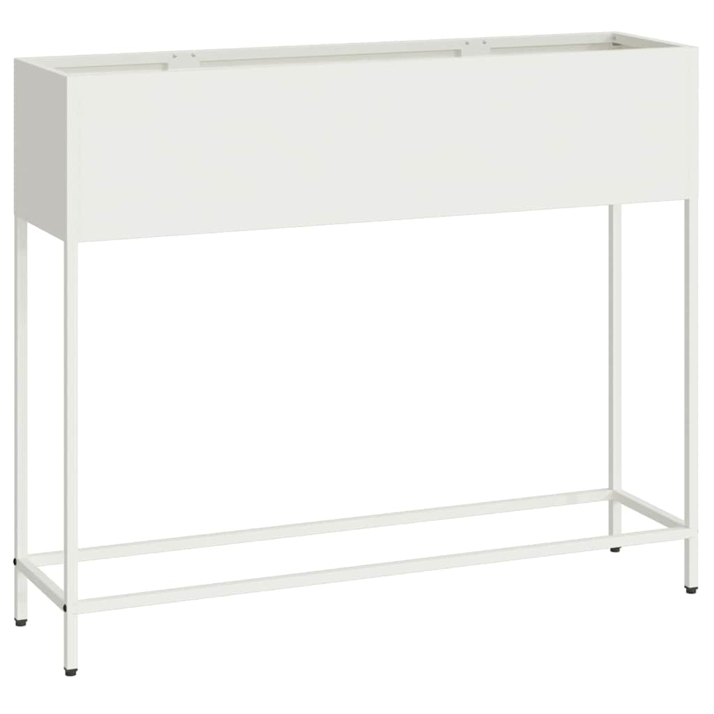 vidaXL Raised Garden Planter White 100 x 26 x 82 cm Steel