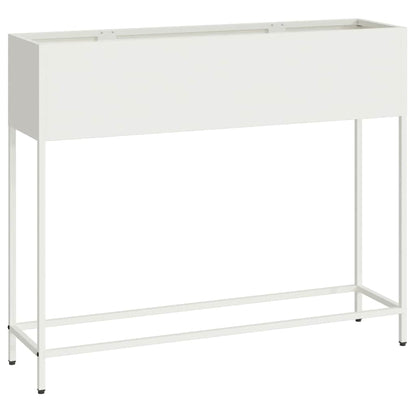 vidaXL Raised Garden Planter White 100 x 26 x 82 cm Steel