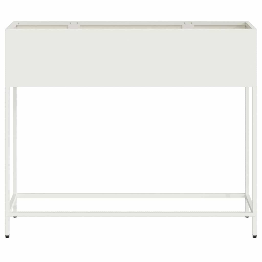 vidaXL Raised Garden Planter White 100 x 26 x 82 cm Steel