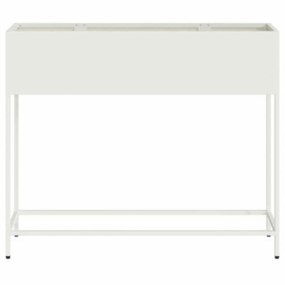 vidaXL Raised Garden Planter White 100 x 26 x 82 cm Steel