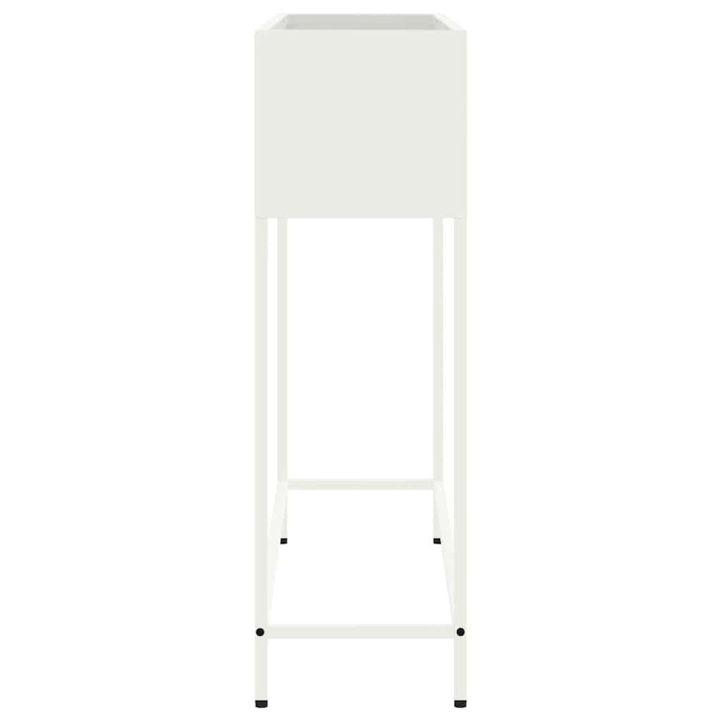 vidaXL Raised Garden Planter White 100 x 26 x 82 cm Steel