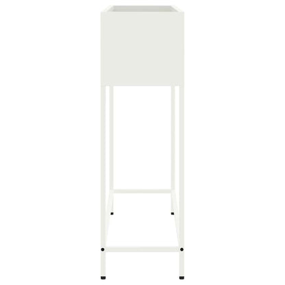 vidaXL Raised Garden Planter White 100 x 26 x 82 cm Steel