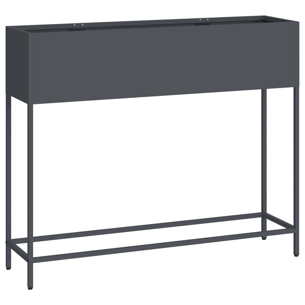 vidaXL Raised Garden Planter Anthracite 100 x 26 x 82 cm Steel