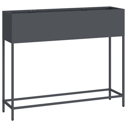 vidaXL Raised Garden Planter Anthracite 100 x 26 x 82 cm Steel