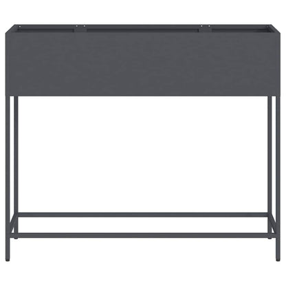 vidaXL Raised Garden Planter Anthracite 100 x 26 x 82 cm Steel