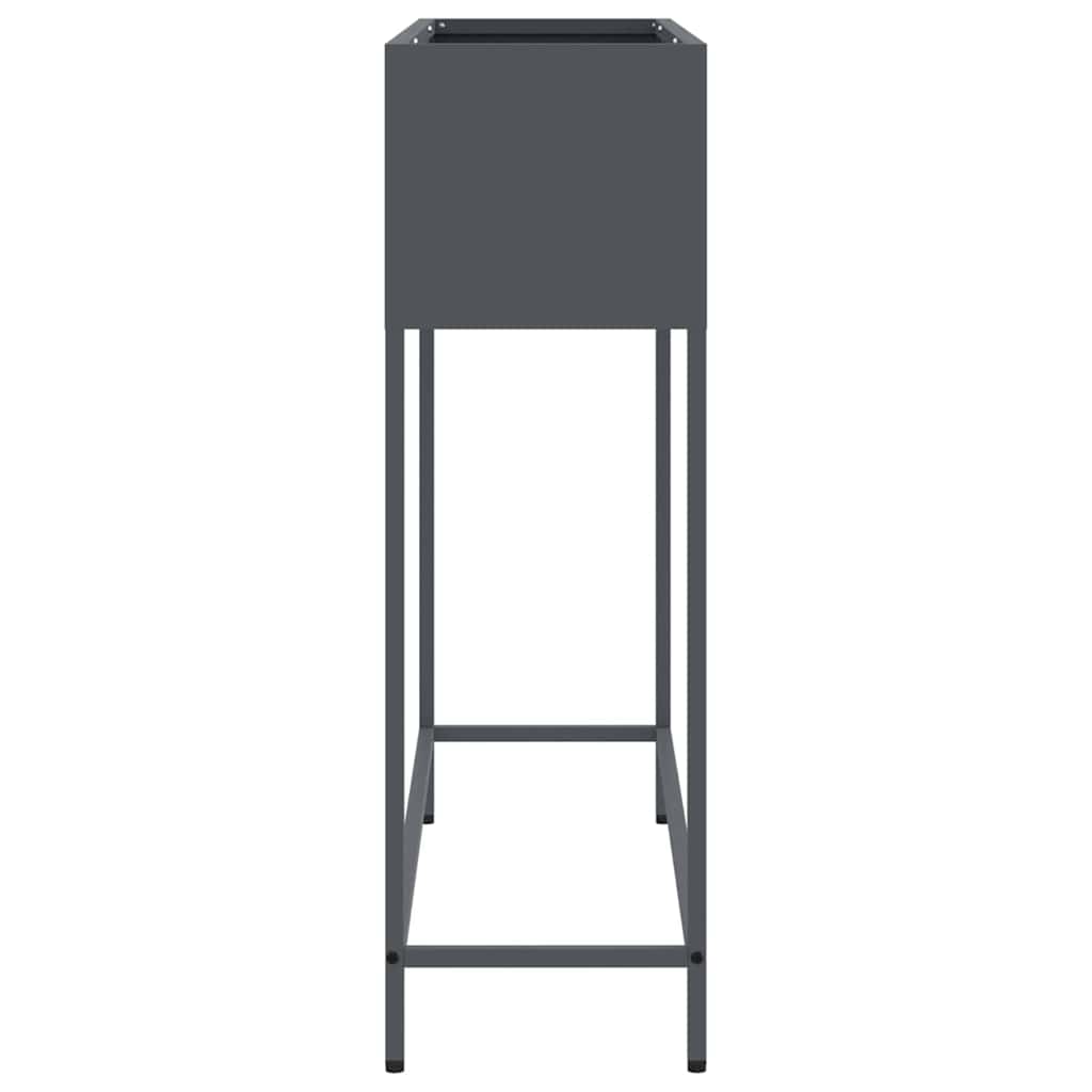 vidaXL Raised Garden Planter Anthracite 100 x 26 x 82 cm Steel