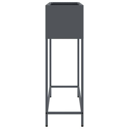 vidaXL Raised Garden Planter Anthracite 100 x 26 x 82 cm Steel