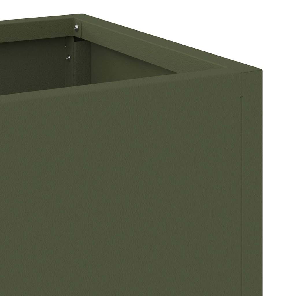 vidaXL Raised Garden Planter Olive green 100 x 26 x 82 cm Steel