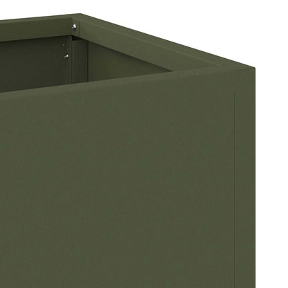 vidaXL Raised Garden Planter Olive green 100 x 26 x 82 cm Steel