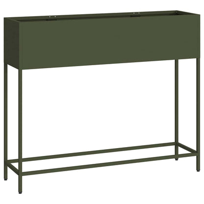 vidaXL Raised Garden Planter Olive green 100 x 26 x 82 cm Steel