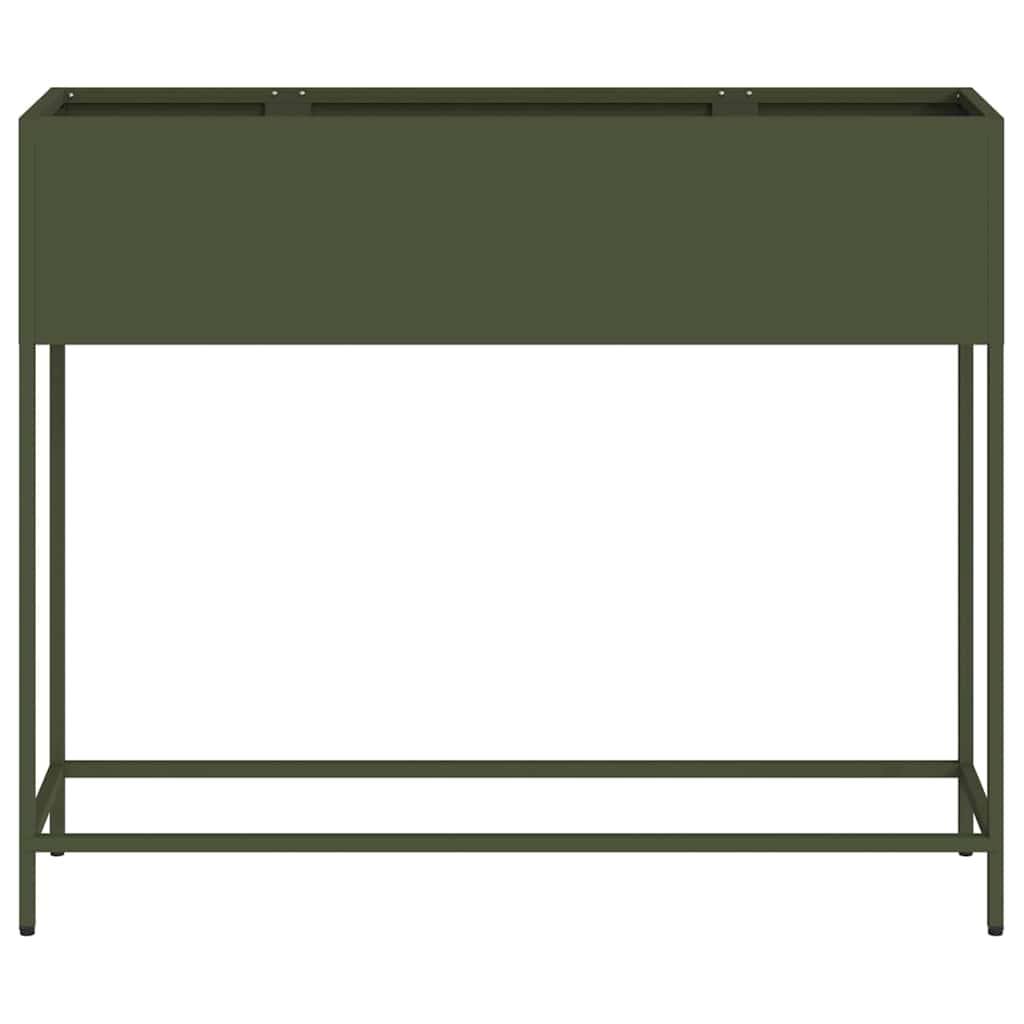 vidaXL Raised Garden Planter Olive green 100 x 26 x 82 cm Steel